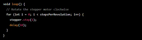 Rotate stepper motor clockwise