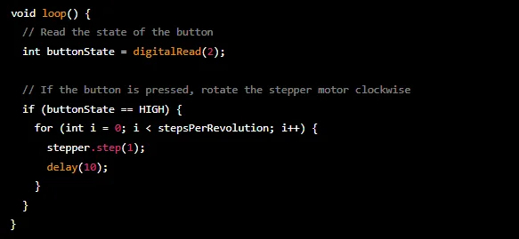 Use button to control stepper motor